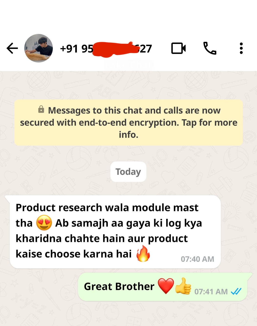 Real student review screenshot