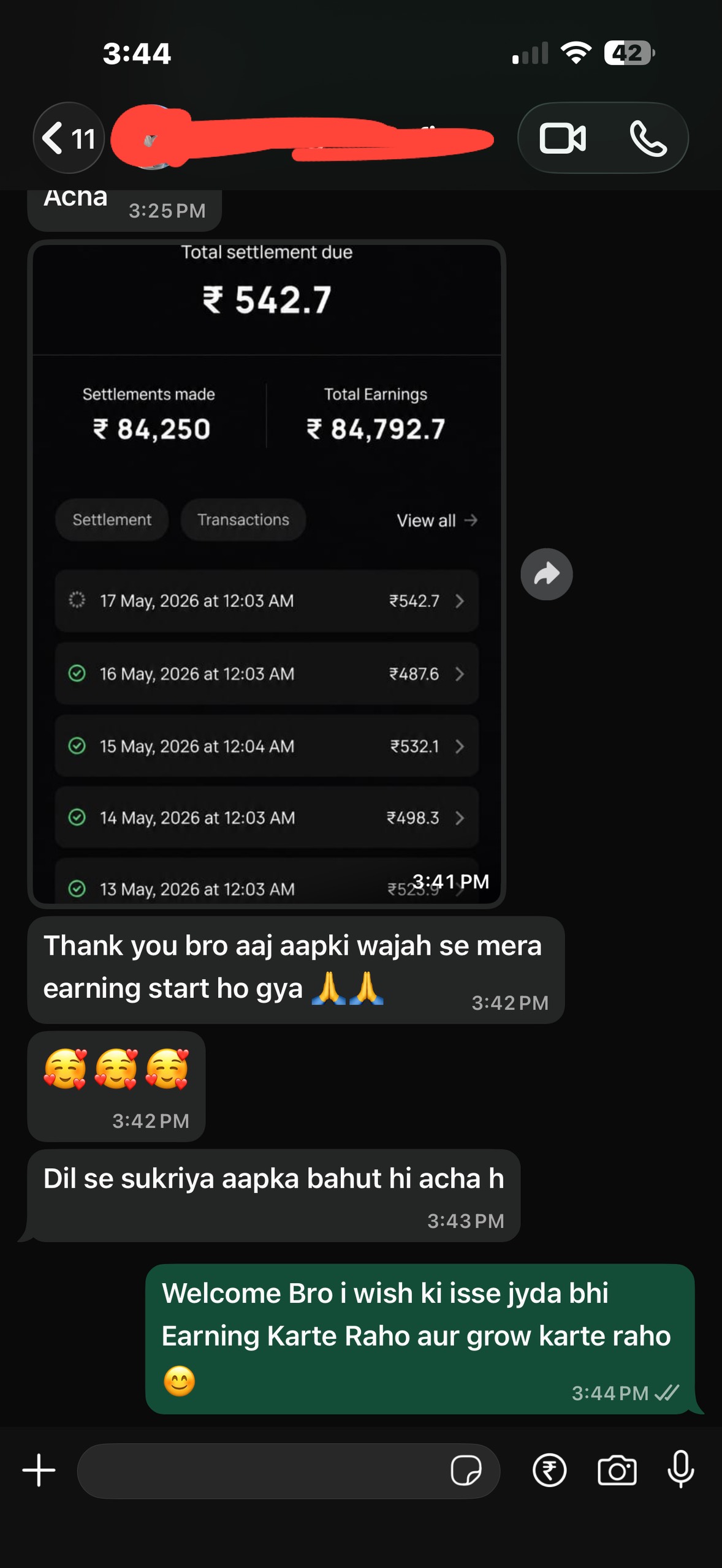 Real student review screenshot